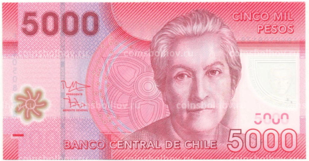 Банкнота 5000 песо 2014 года Чили