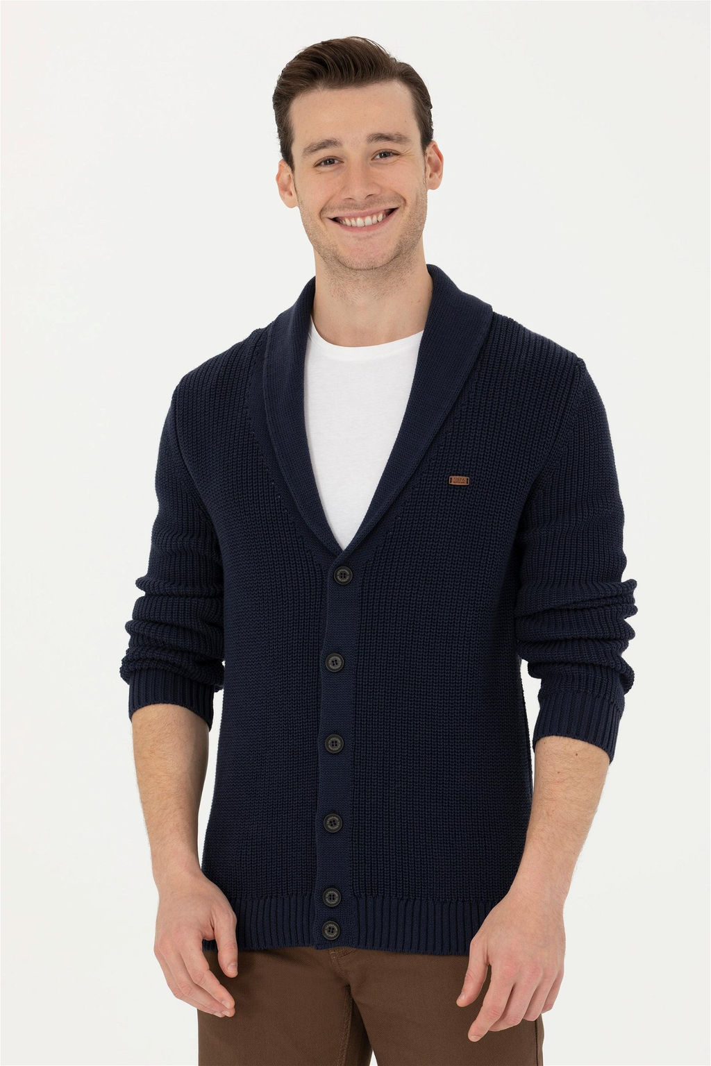 Мужской темно-синий трикотажный кардиган - U.s. polo assn фото 3