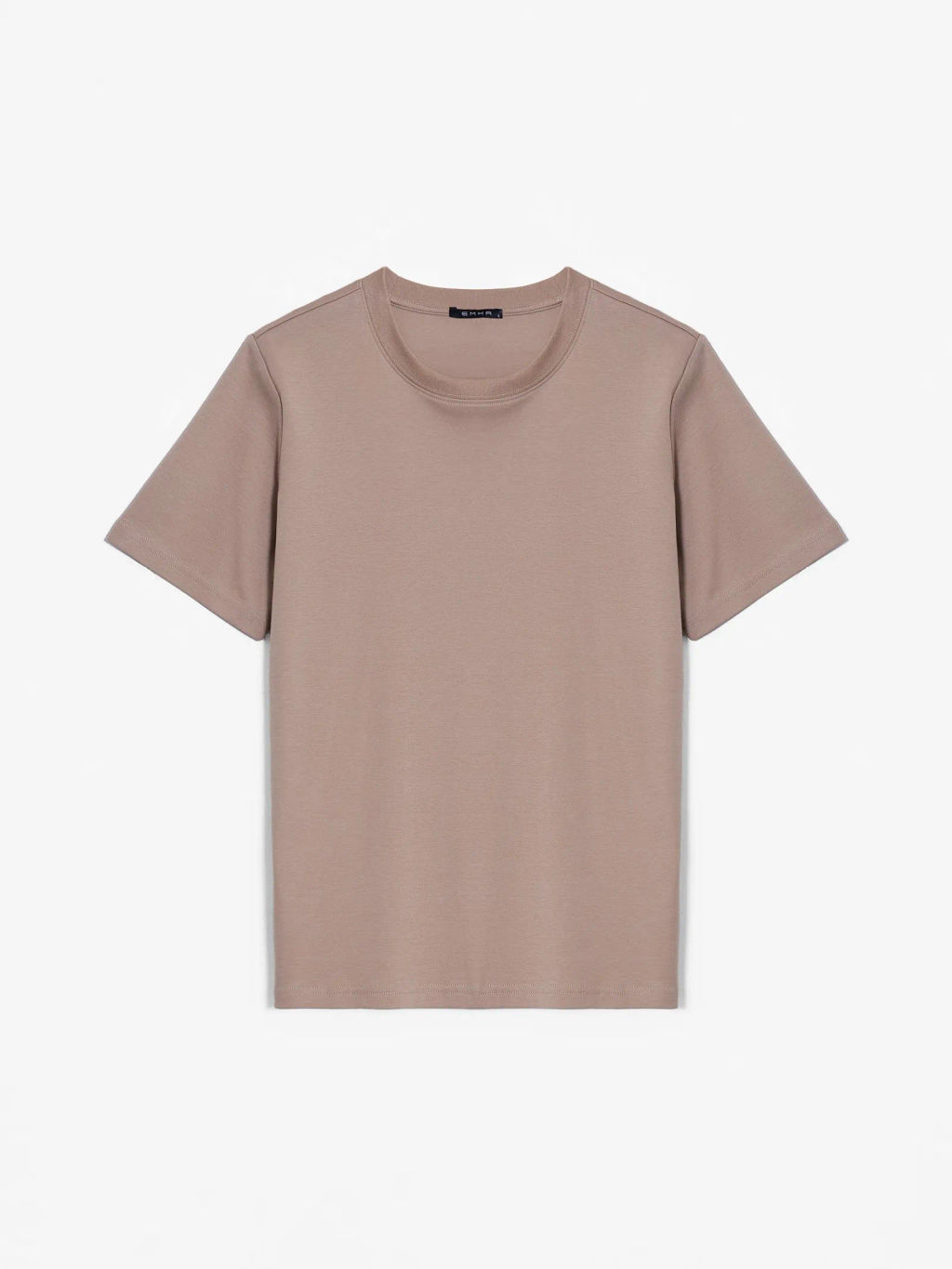 Стильная базовая футболка в цвете мокко - Emka фото 6