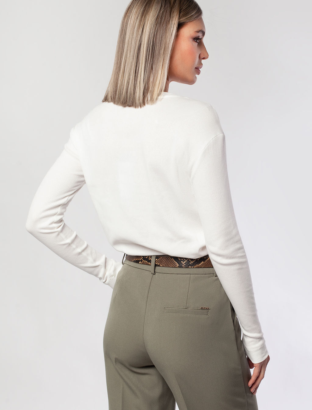 VILATTE / Джемпер из премиального хлопка в рубчик.  фото 4