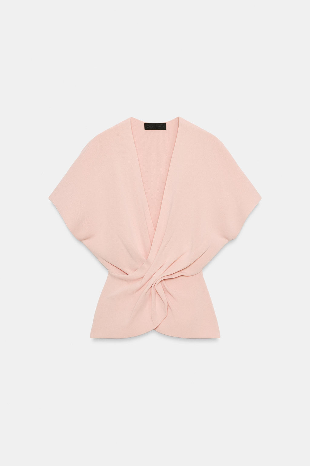 TOP DRAPEADO PUNTO / Rosa pastel