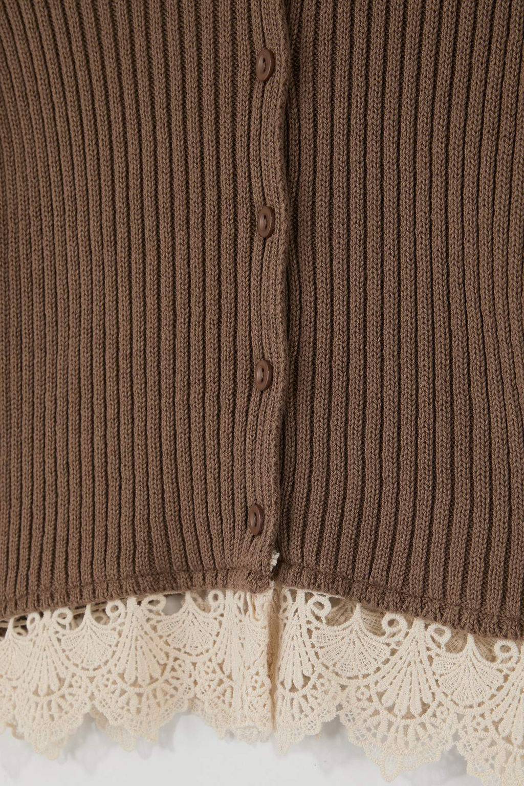 Vizon Dantel Detayl? Fitilli Triko Bluz TWOSS26BZ00177 - Trendyolmilla фото 6