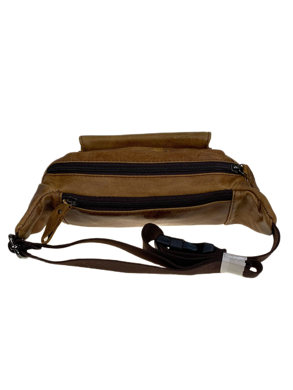 Мужская сумка на пояс из натуральной кожи, цвет коричневый - Greta фото 2
