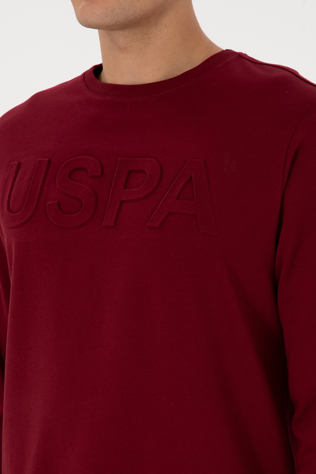 Erkek Bordo Basic Sweatshirt
