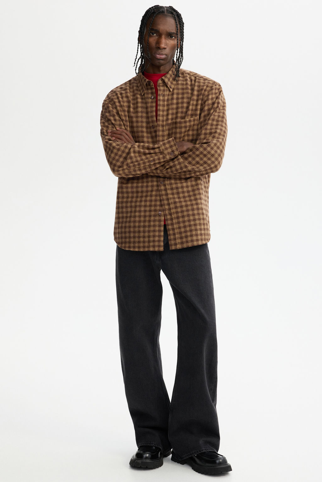 Camisa en mezcla de lana Relaxed Fit - H&m фото 6