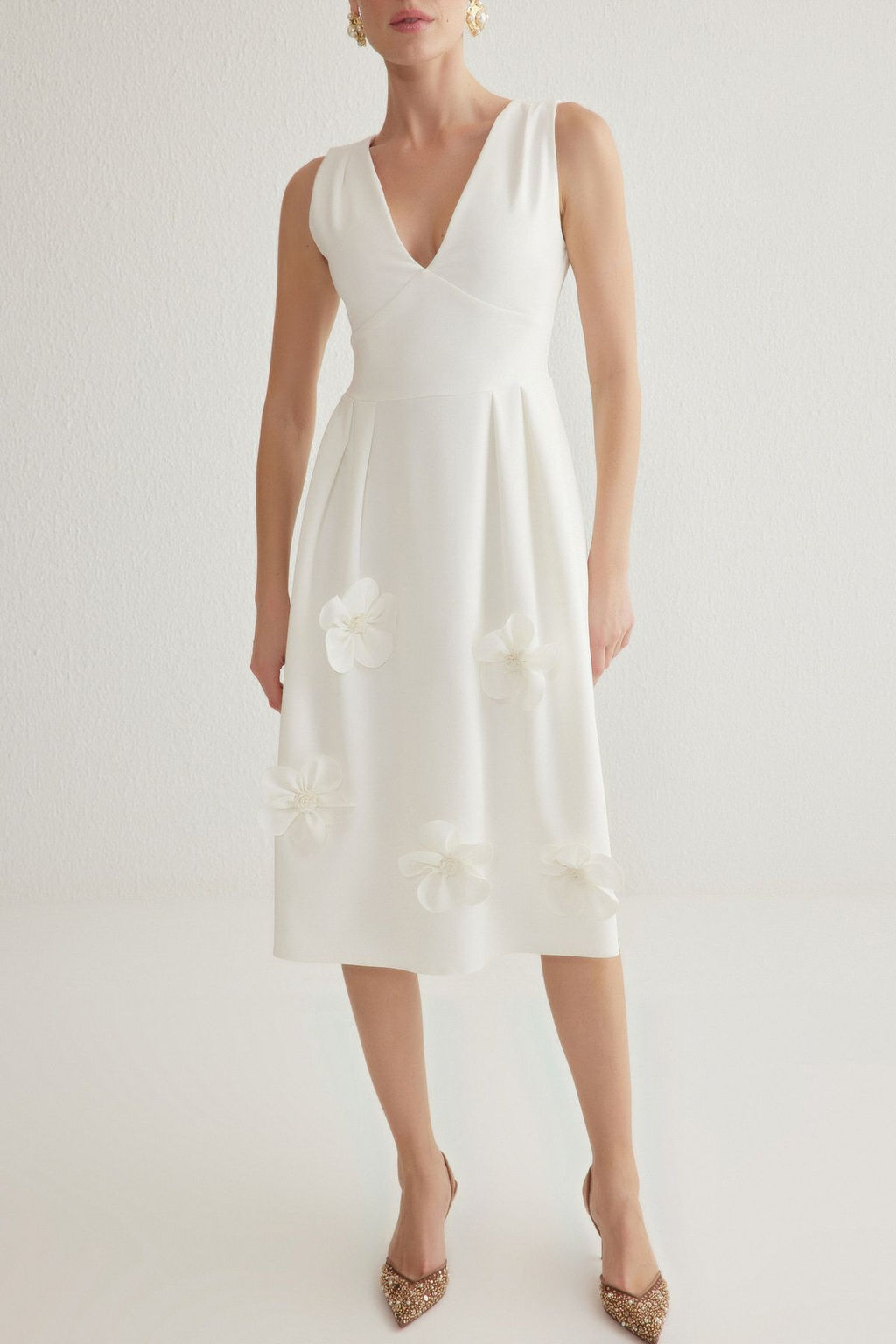 TRENDYOLMILLA Siyah A-Kesim V Yaka Cicek Detayl? Dokuma S?k Abiye Elbise TPRSS25EL00075  фото 8