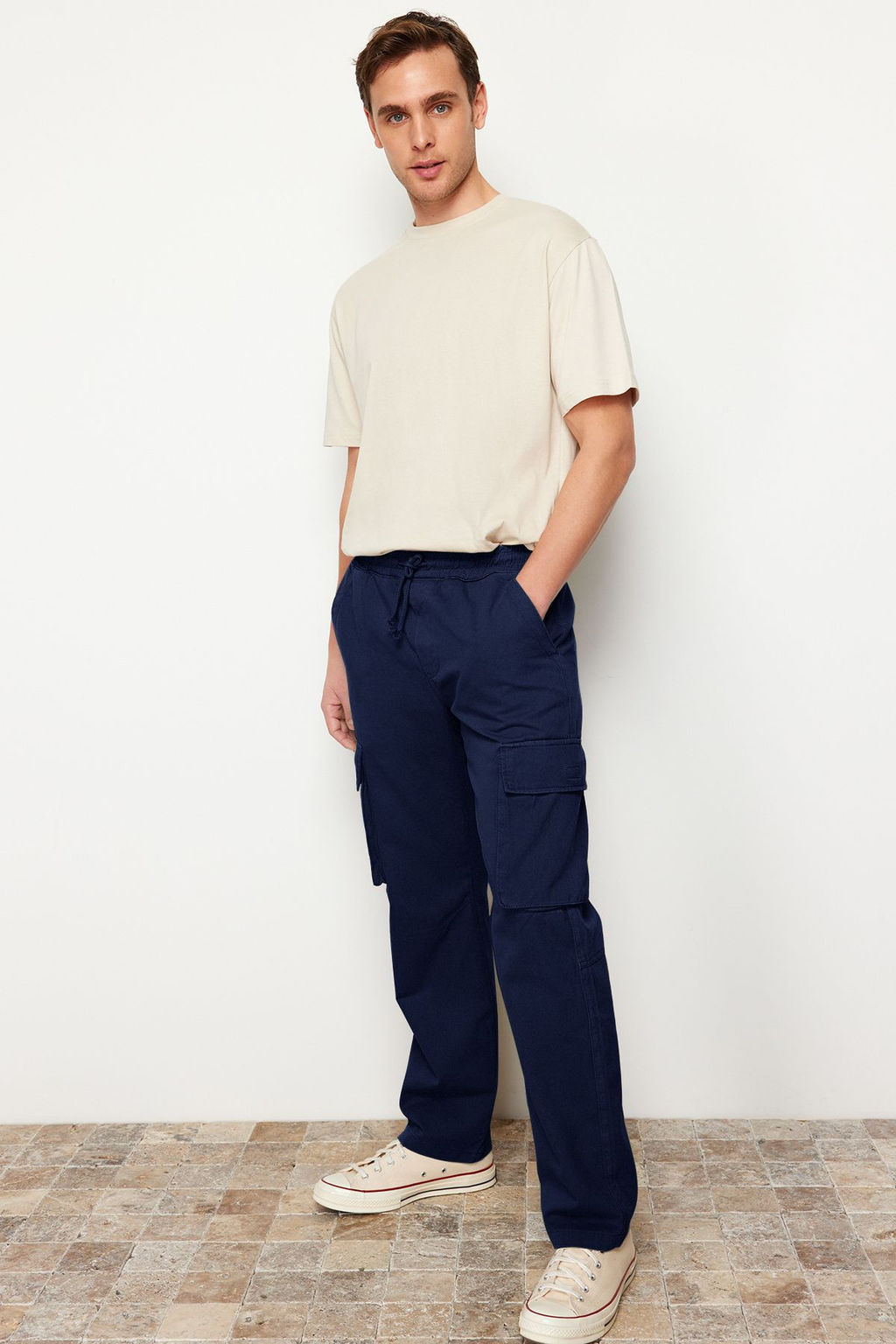 TRENDYOL MAN Ac?k Haki Unisex Regular Fit Lastikli Beli Baglamal? Kargo Cepli Pantolon TMNSS24PL00003 - Trendyolmilla фото 27