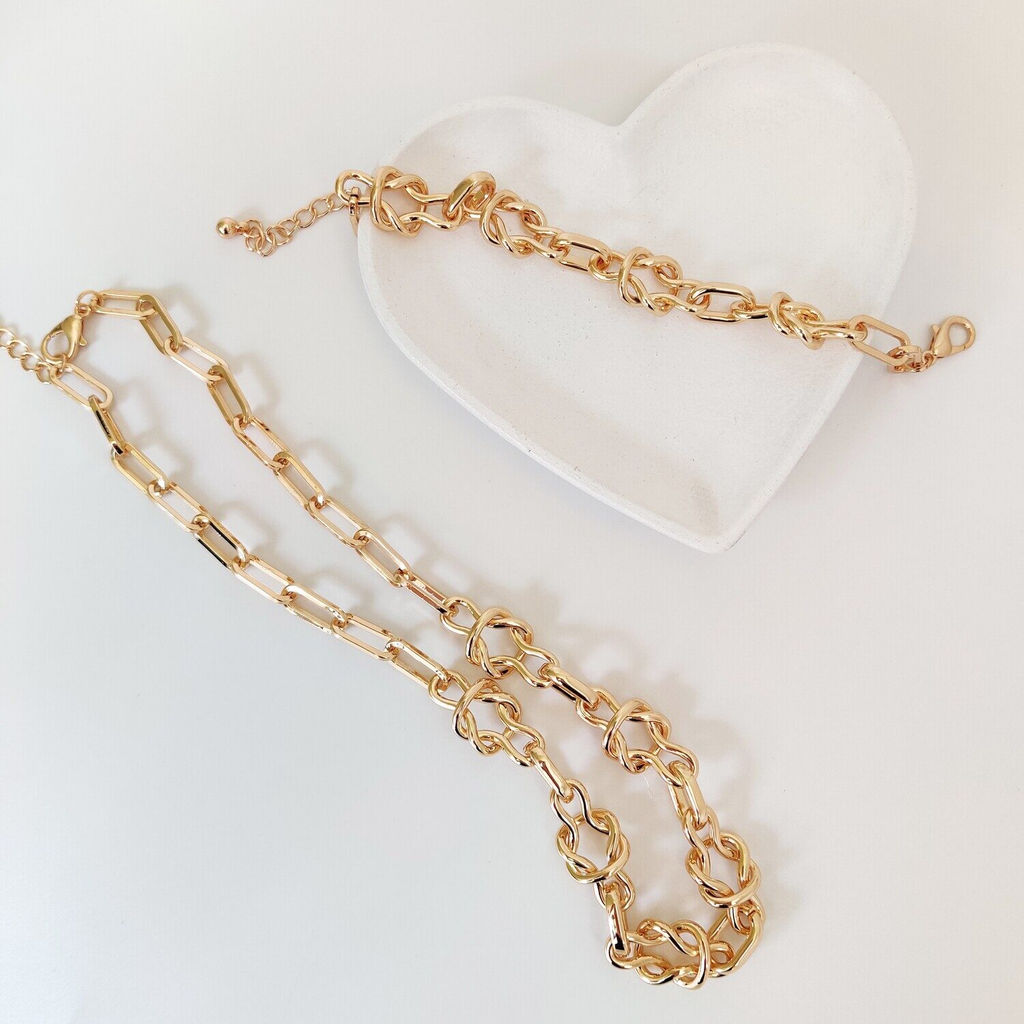 Комплект: колье-цепь и браслет