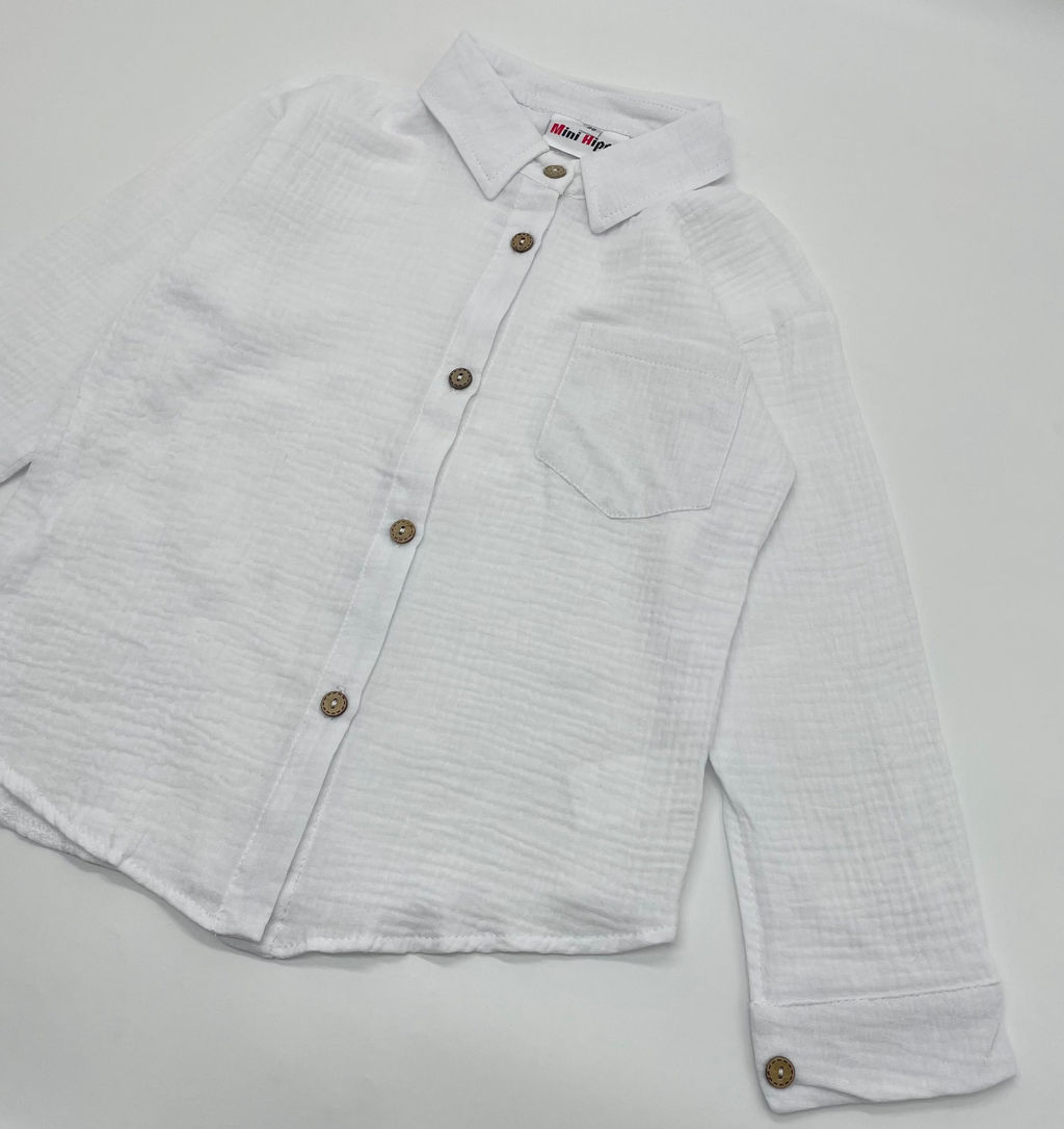 Детская рубашка из муслина GASTON, Белый - Caimano фото 3