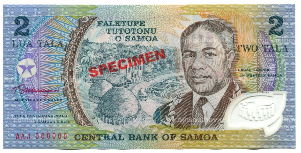 2 тала 1990 года Самоа Образец