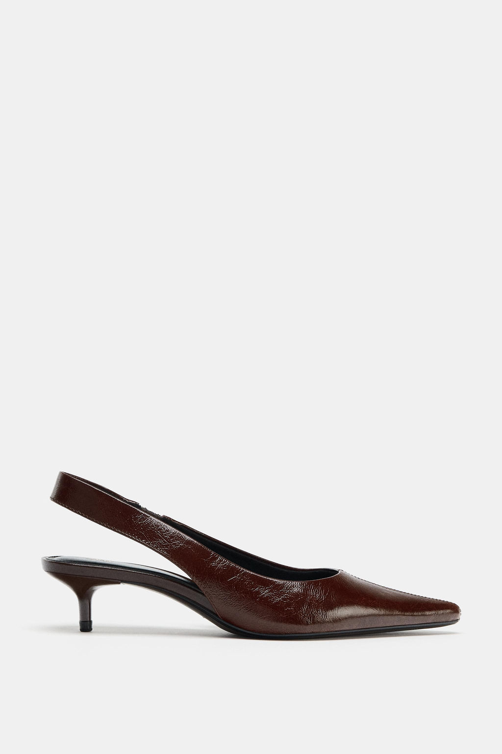 LEATHER SLINGBACK HEELS - Zara фото 4