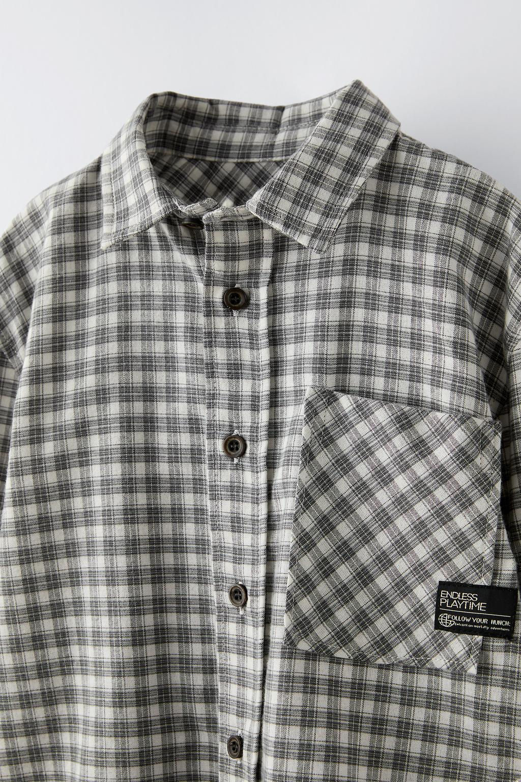 PLAID SHIRT WITH POCKET - Zara фото 4