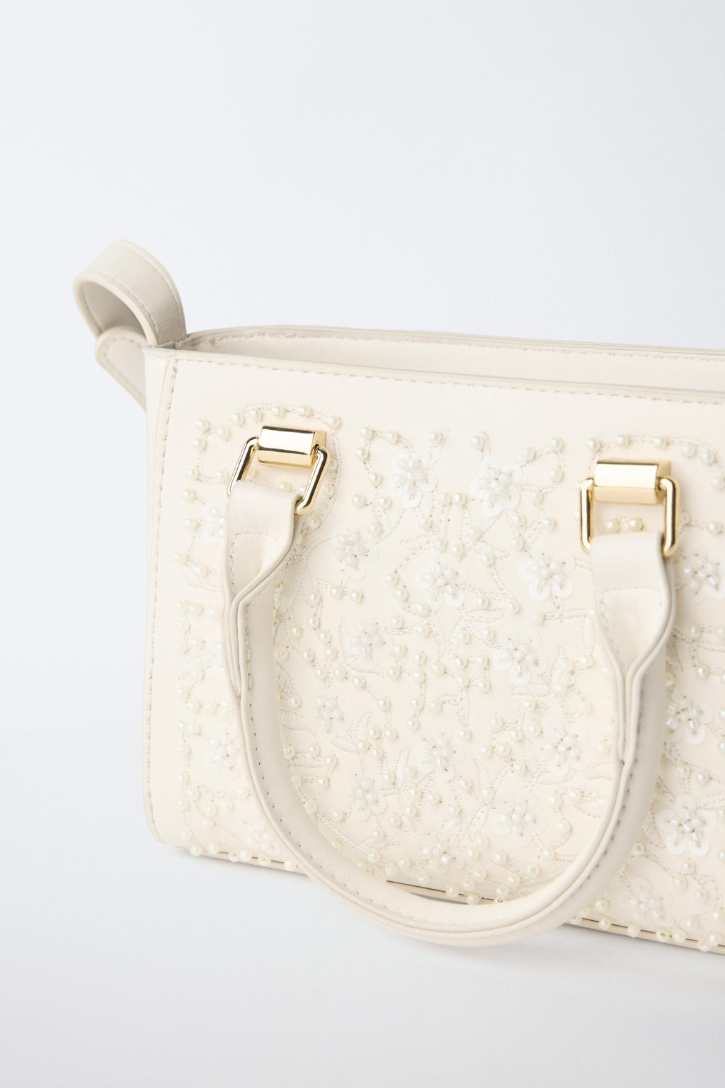 BOLSO BANDOLERA PERLITAS / Blanco - Zara фото 3