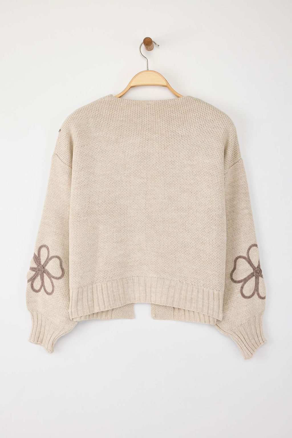 Bej Nak?s Detayl? V Yaka Triko H?rka TWOAW25HI00291