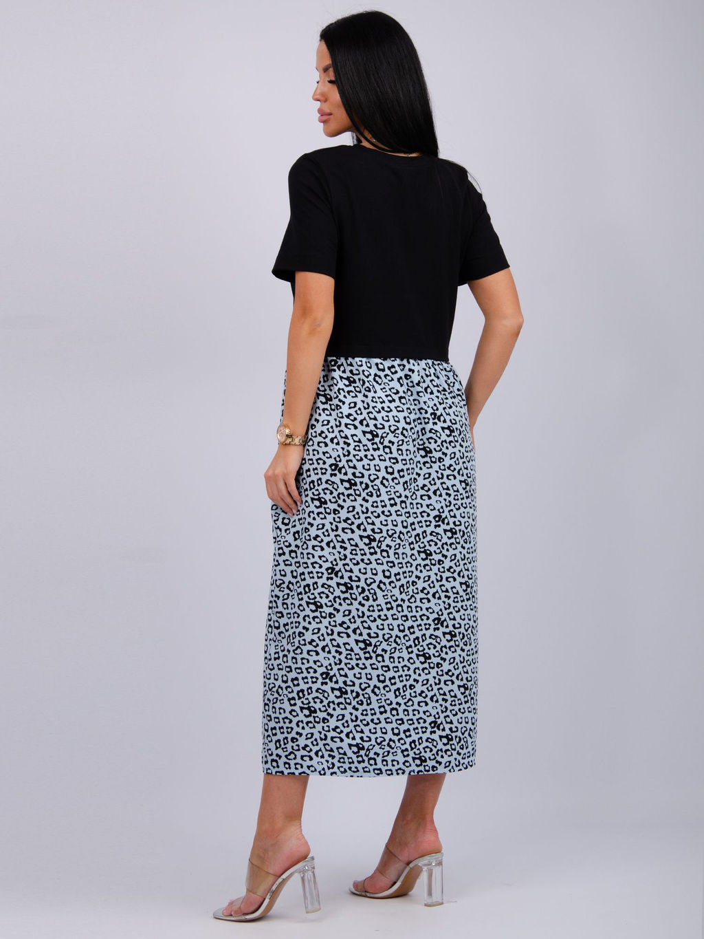 Платье Виттория, вискоза/кулирка До 60 размера - Малина фото 10