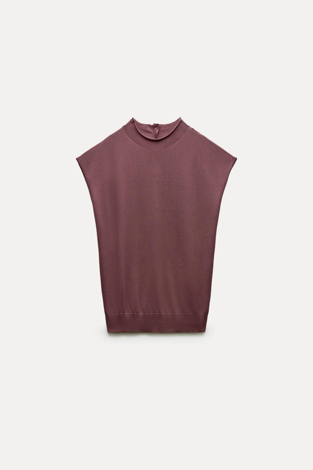 SLEEVELESS PLAIN KNIT TOP - Zara фото 6