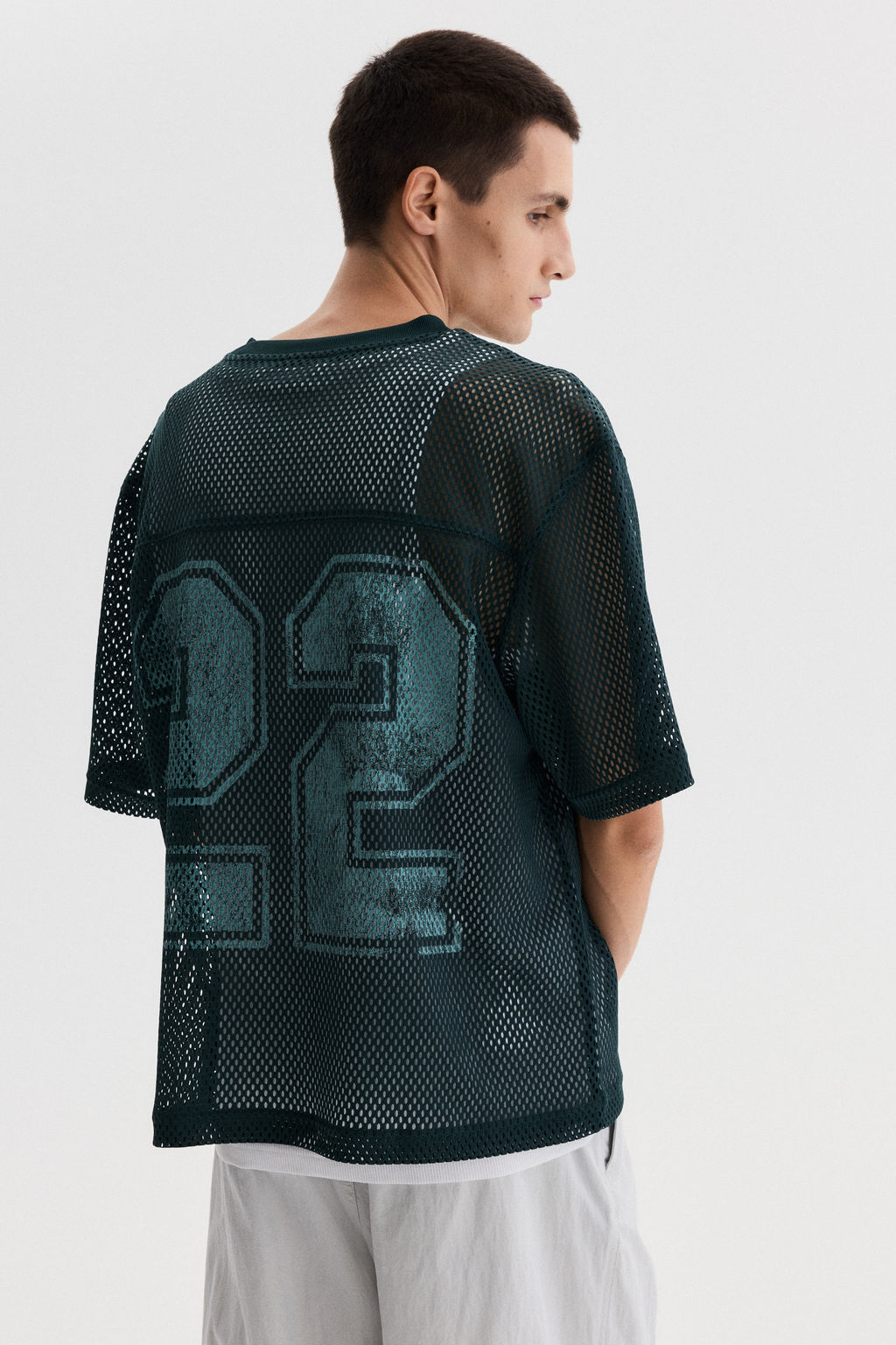Camiseta de malla con estampado Oversized Fit - H&m фото 6