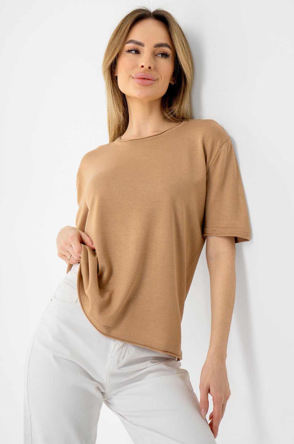 Женская футболка из вязаного трикотажа Happy Fox  фото 63