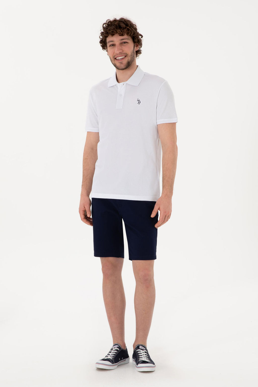 Erkek Slim Fit Polo Yaka Beyaz Basic Ti__rt Sepette S_rpriz _ndirim