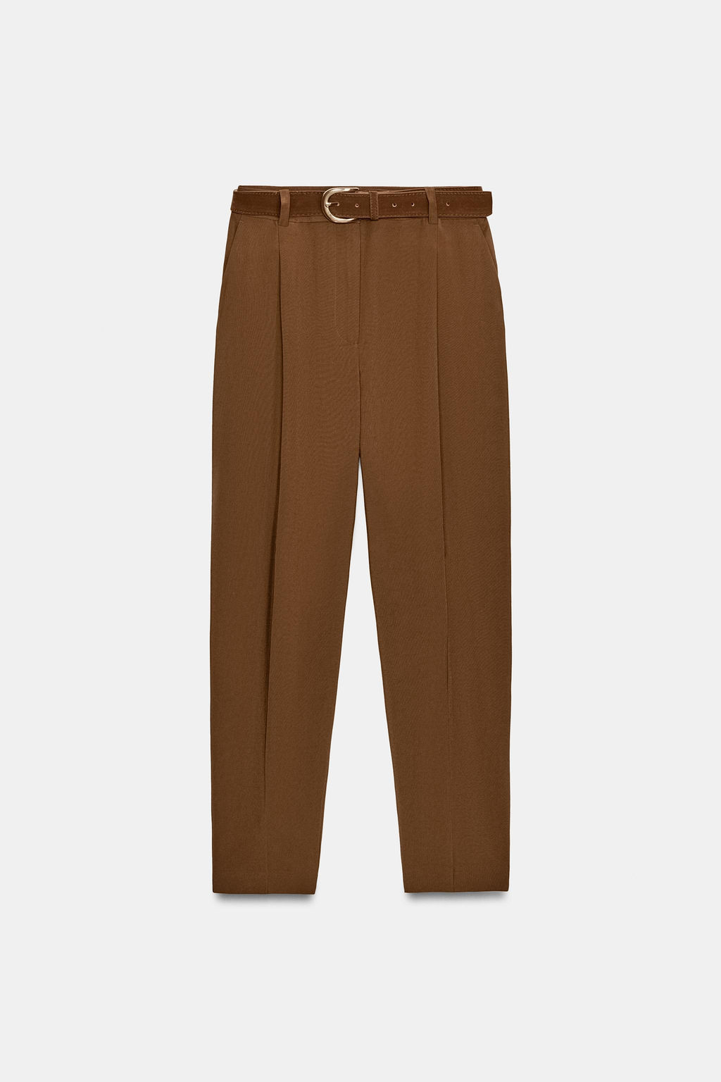 PANTAL?N PINZAS CINTUR?N / Tabaco - Zara фото 6
