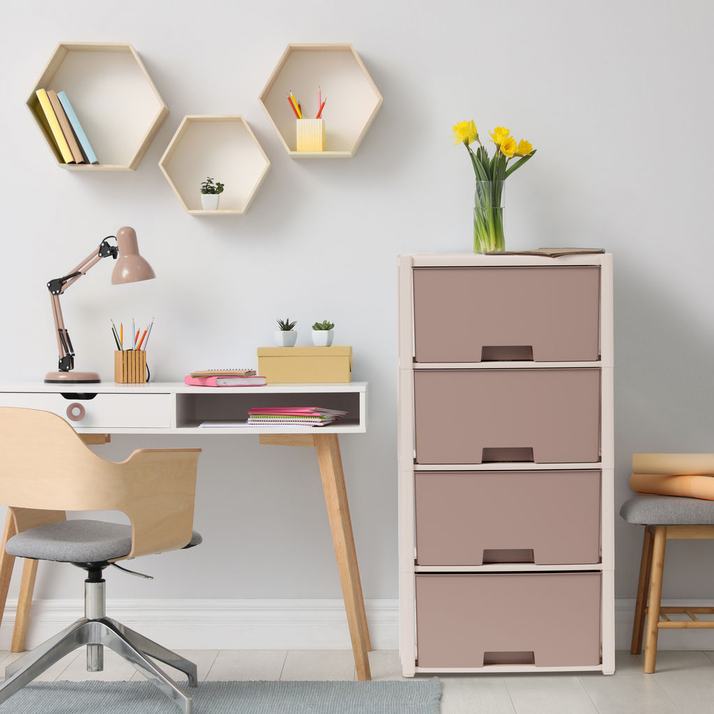 Комод п/эт. 4 секции "Колорит" (бежевый)