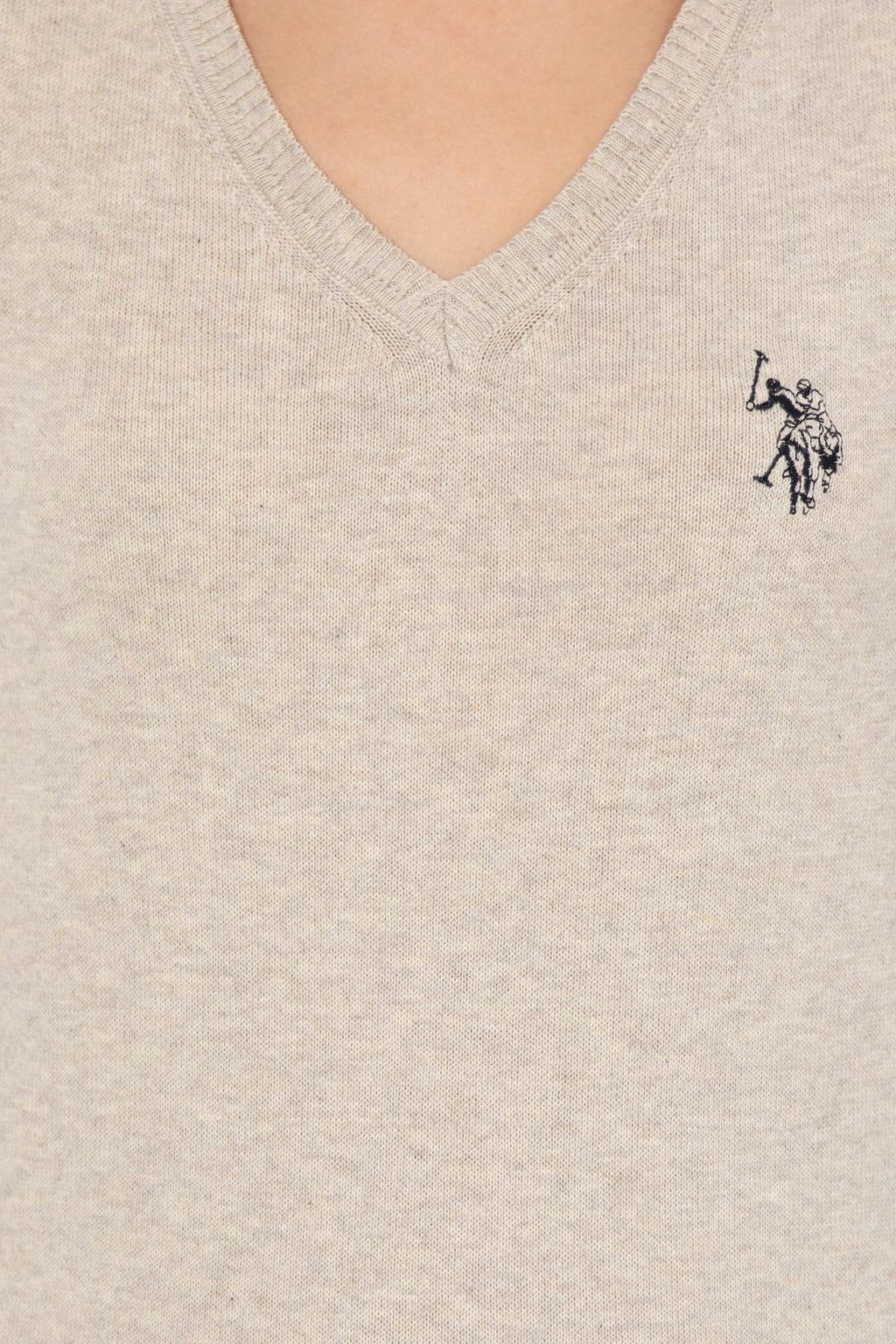 U. S. Polo Assn Женский базовый свитер с v-образным вырезом и каменным меланжом - U.s. polo assn фото 6