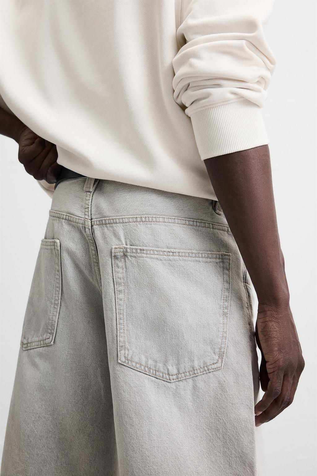 BASIC BAGGY FIT DENIM BERMUDA - Zara фото 46