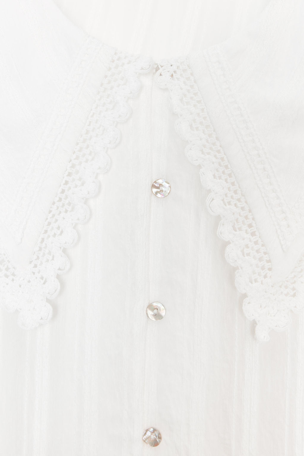LACE TRIM PETER PAN COLLAR SHIRT - Zara фото 6