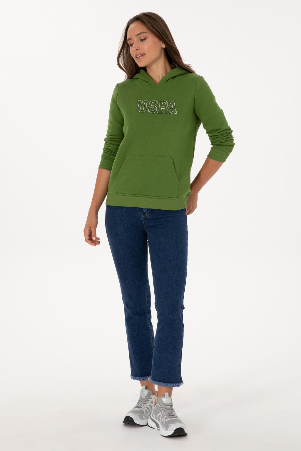 Kad_n Ye_il Basic Sweatshirt Sepette S_rpriz _ndirim - U.s. polo assn фото 4