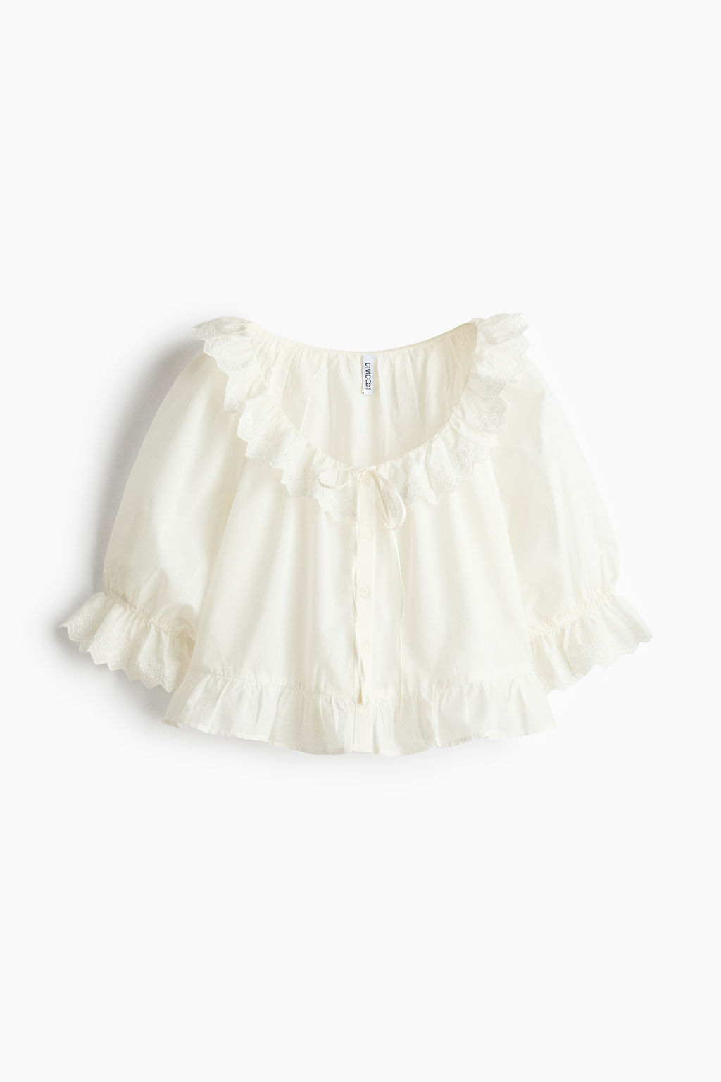 Blusa de algod?n con bordado ingl?s
