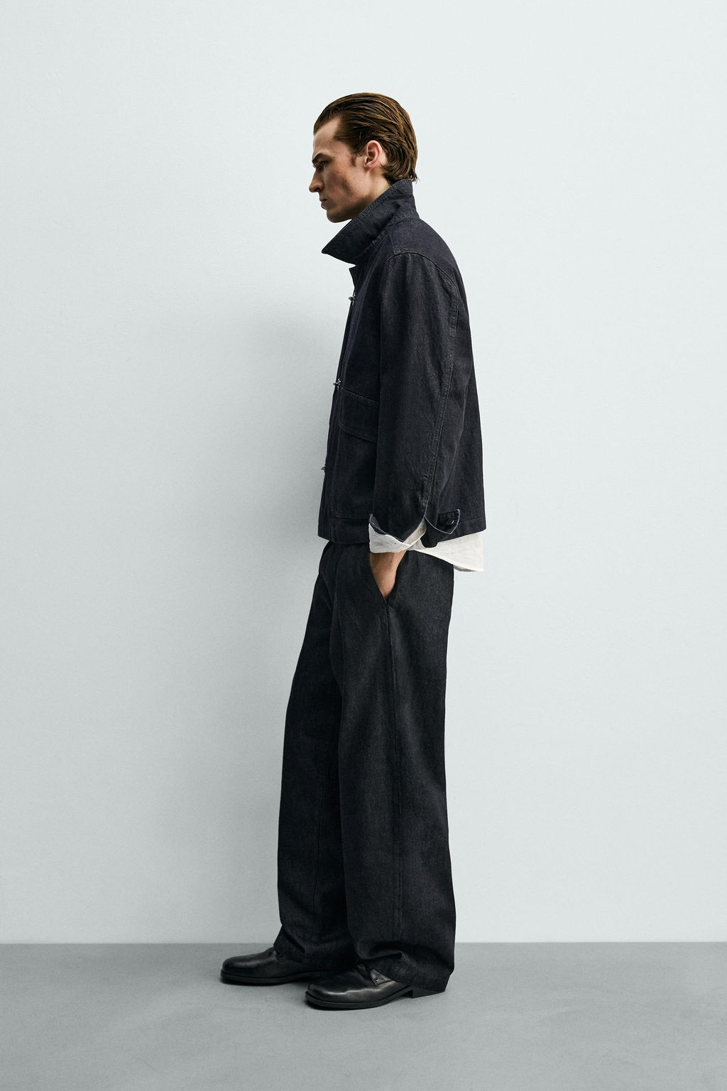 BARREL FIT DENIM CHINO TROUSERS - Zara фото 4