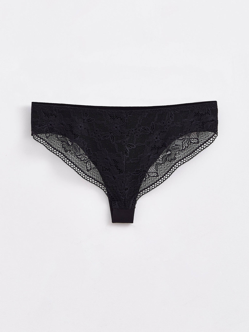 CONTE Трусы бразилиана из хлопка с кружевом LIGHT DAY LBR 1273 black - Conte elegant фото 2