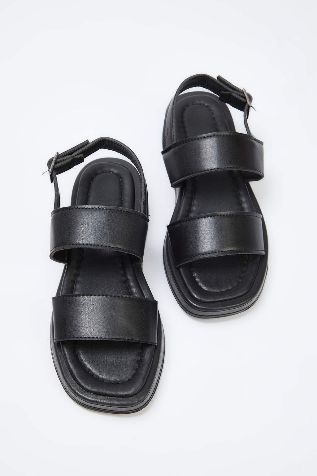 Siyah Cift Bantl? Kal?n Taban Kad?n Sandalet TAKSS25SD00072 - Trendyolmilla фото 4