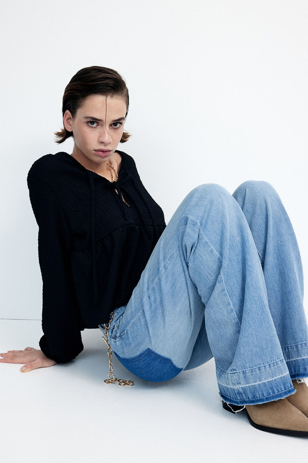 Top efecto arrugado con lazada - H&m фото 4