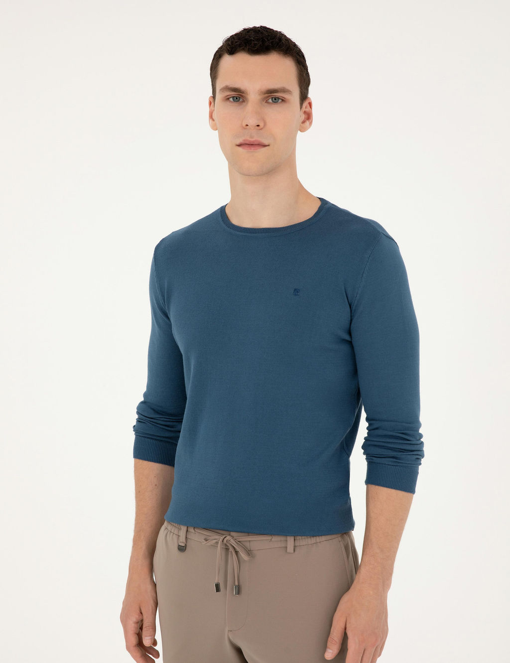 Kobalt Slim Fit Bisiklet Yaka Basic Triko Kazak - Pierre cardin фото 3