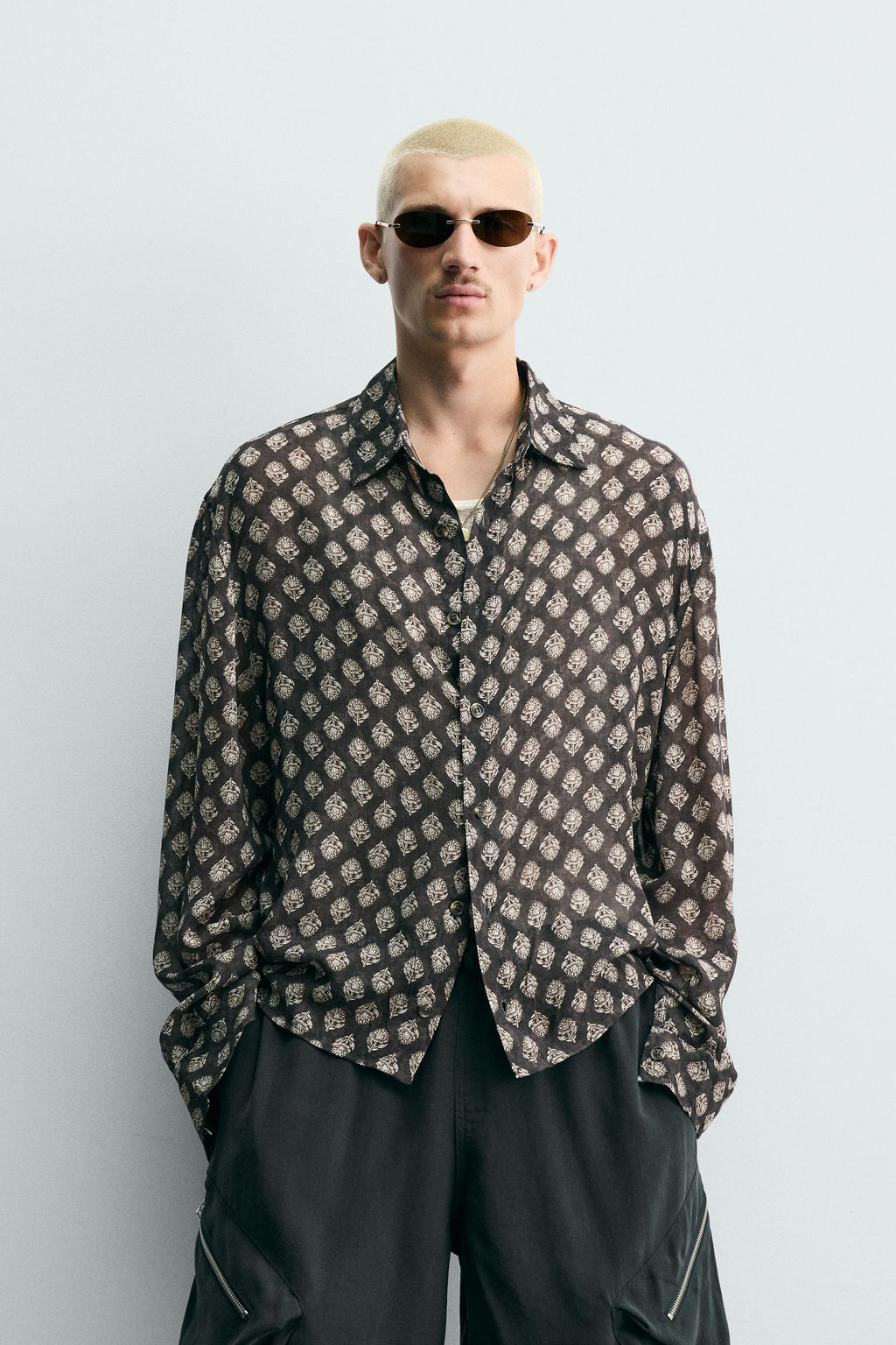 CAMISA FLUIDA ESTAMPADO GEOM?TRICO / Marr?n - Zara фото 2