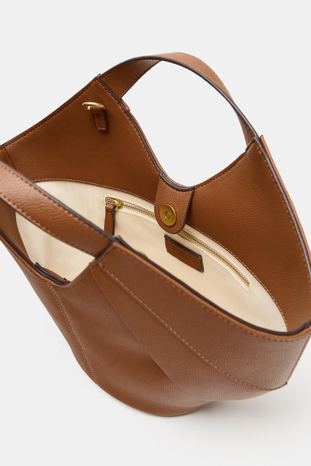BOLSO MINI SHOPPER CANVAS / Tostado oscuro - Zara фото 5