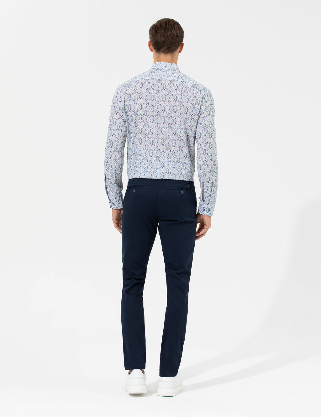 Lacivert Slim Fit Basic Chino Pantolon