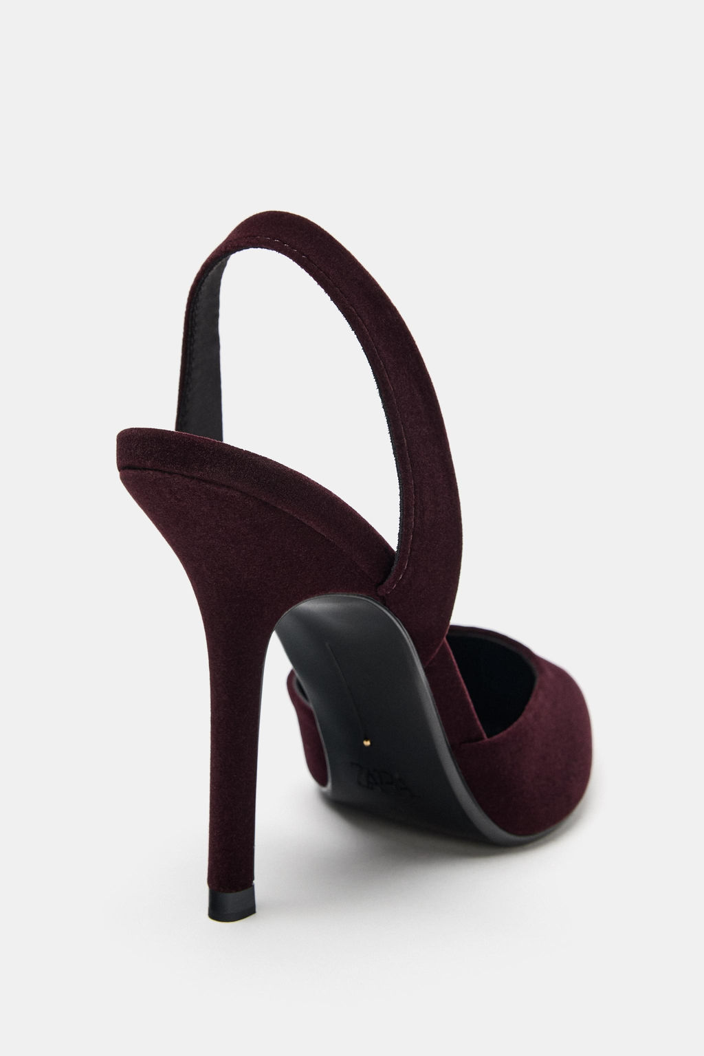 VELVET EFFECT HIGH-HEEL SLINGBACK SHOES - Zara фото 6