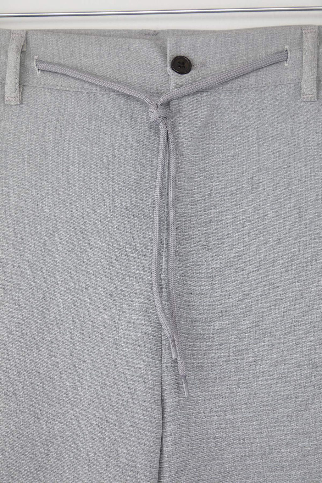 Ac?k Gri Slim Fit Beli Baglama Detayl? Lastikli Kumas Dokuma Pantolon TMNAW25PL00027