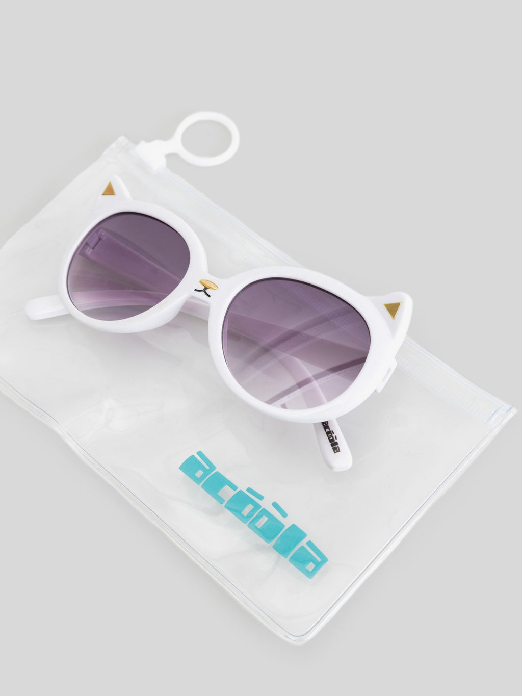 ACOOLA / Очки солнцезащитные детские Kitty молочный  фото 2