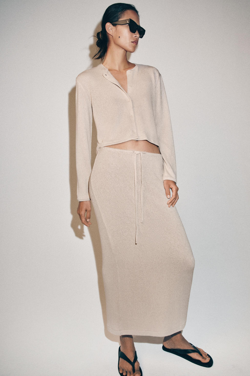 CHAQUETA BOTONES MANGA LARGA / Beige - Zara фото 5