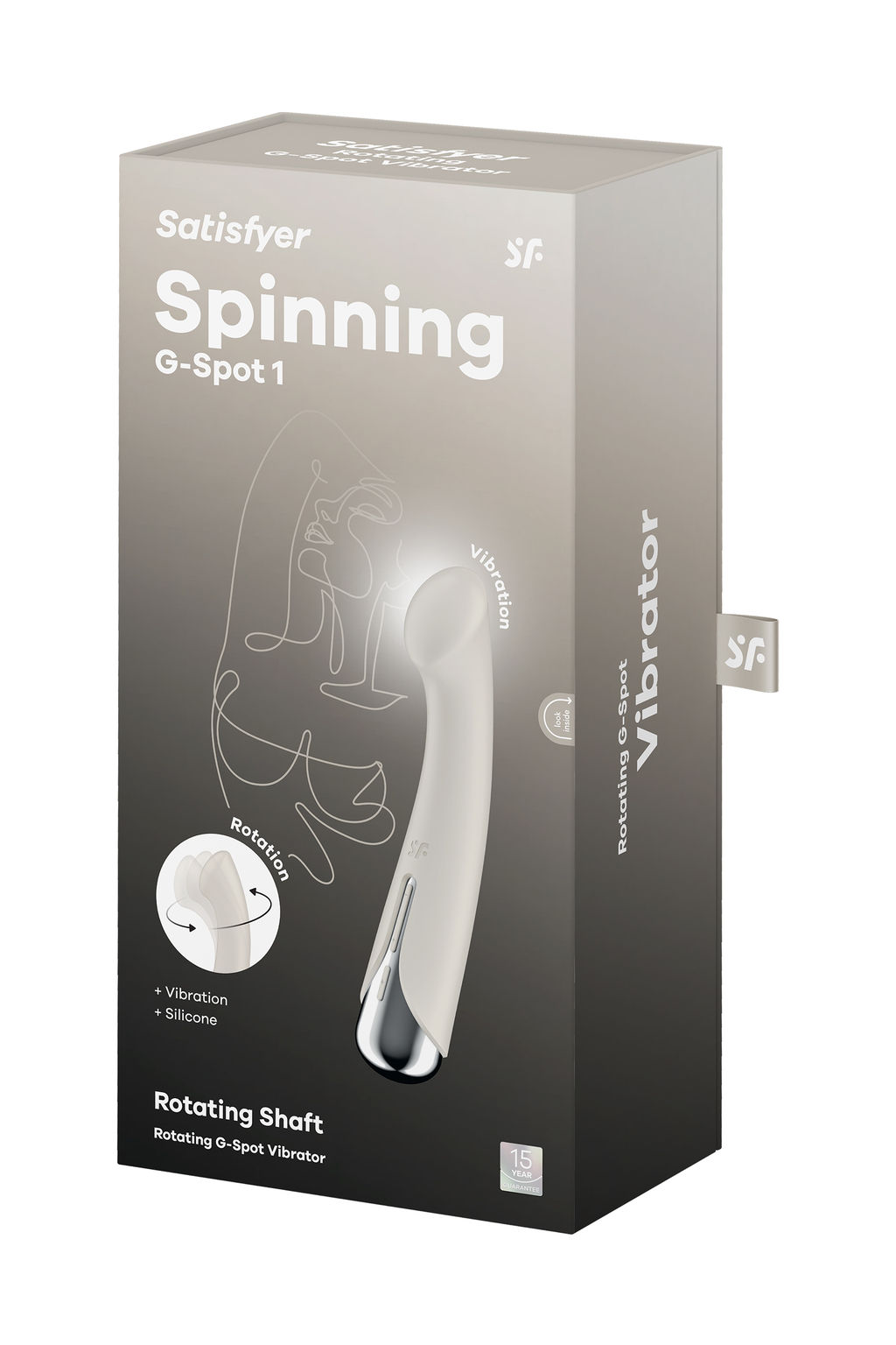Вибратор для точки G с ротацией Satisfyer Spinning G-Spot 1, силикон, бежевый, 16,8 см