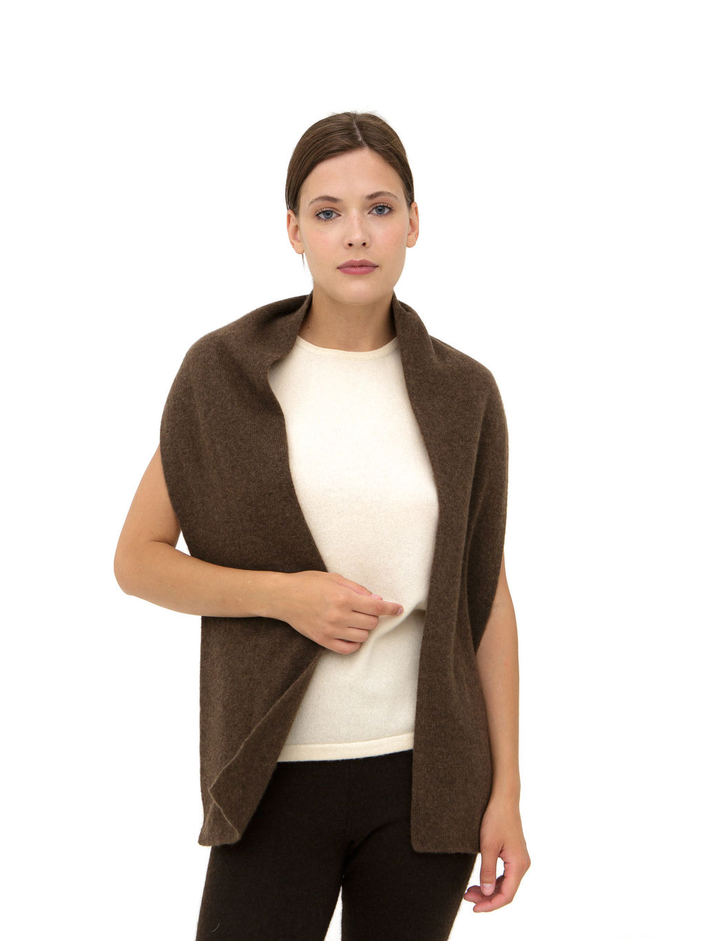 Шарф из пуха яка 03034 коричневый