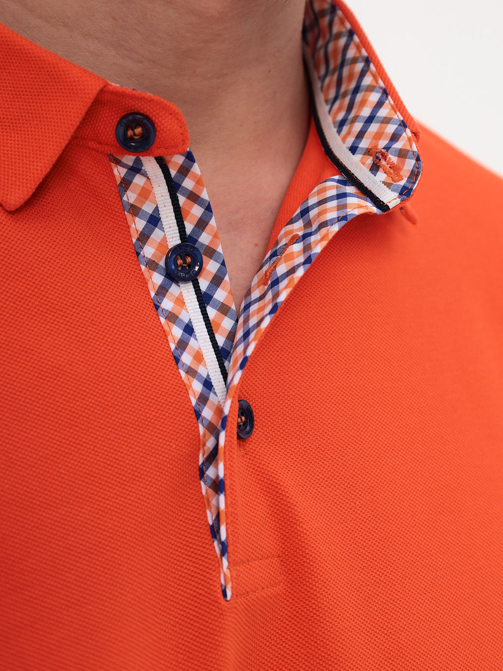 Джемпер мужской с воротником поло короткий рукав GREG G144-PO1246T-CTP1023 (оранжевый)  фото 2