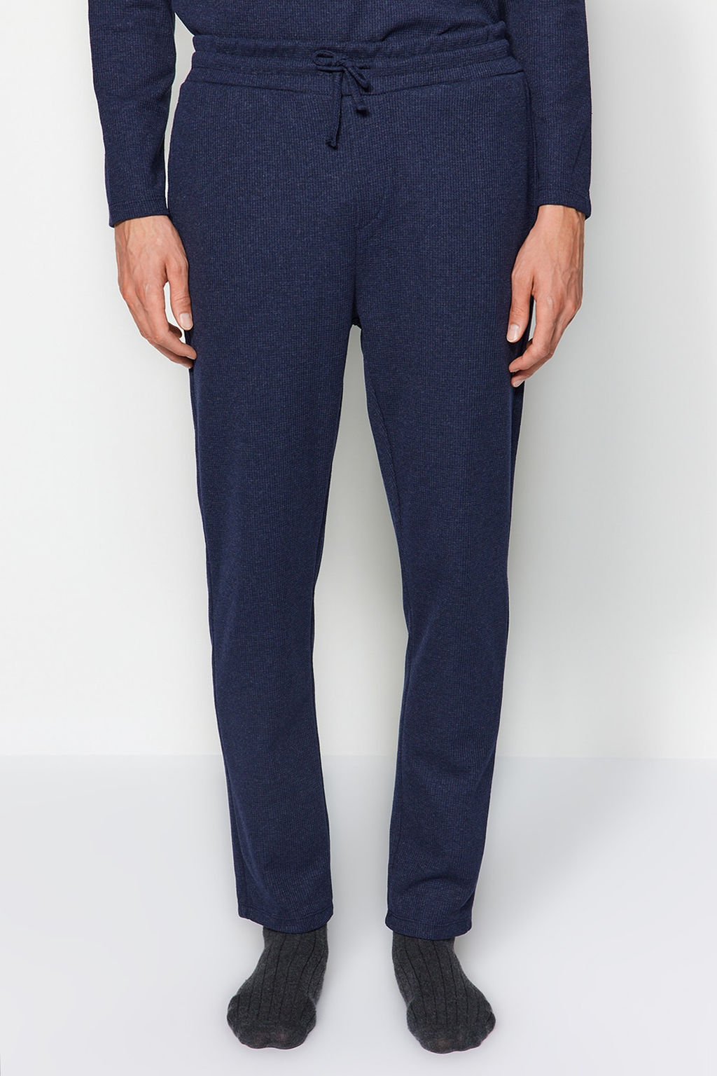 TRENDYOL MAN Siyah Regular Fit Waffle Orme Pijama Tak?m? TMNAW24PT00004 - Trendyolmilla фото 14