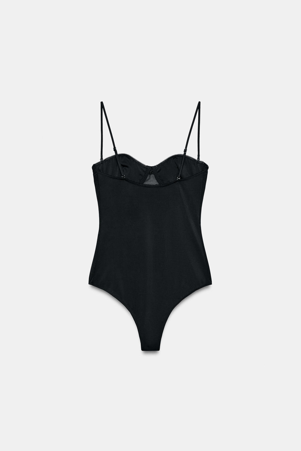 BODY AROS CON POLIAMIDA / Negro