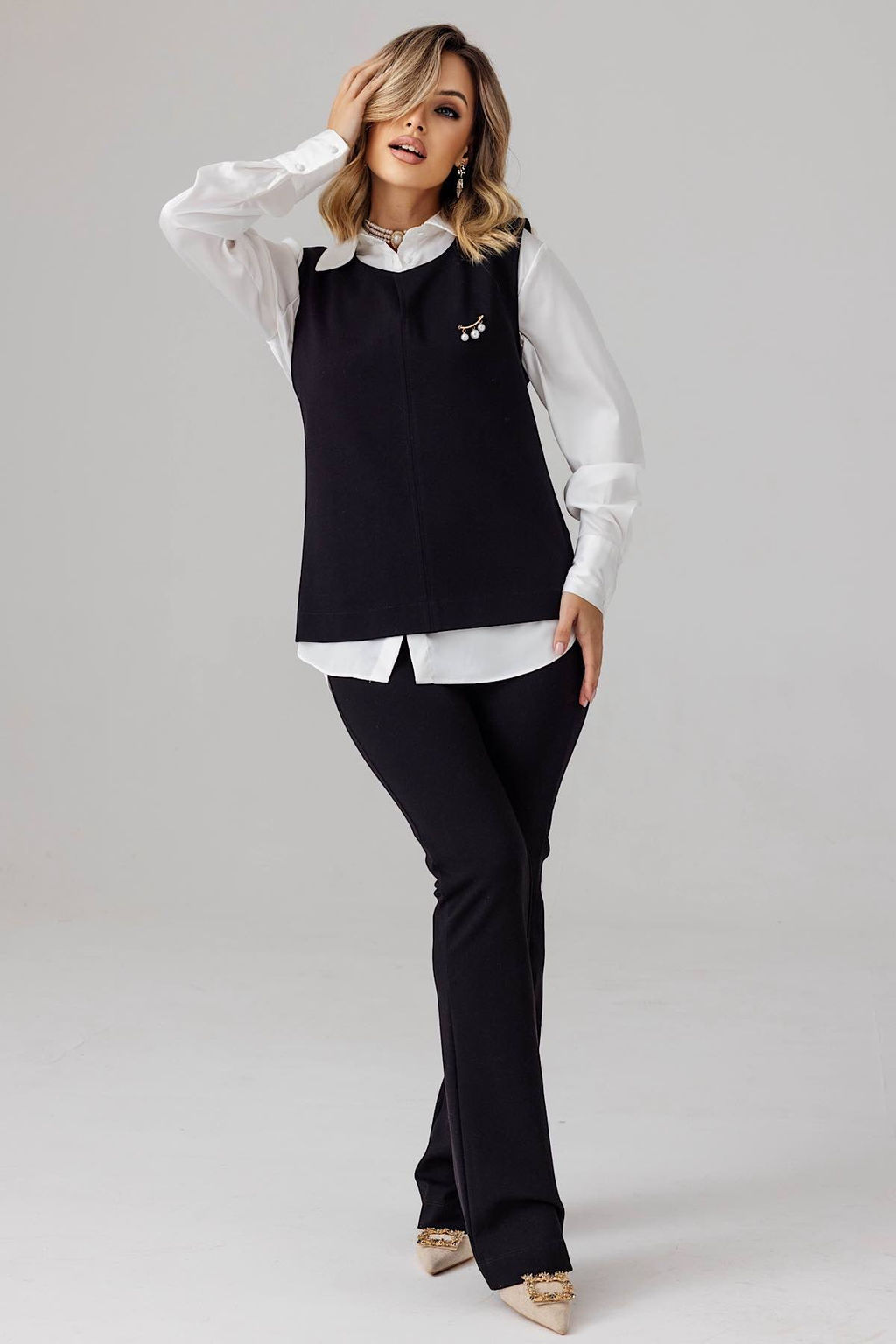 Жилет женский 4440А/01/Черный - Rise фото 5