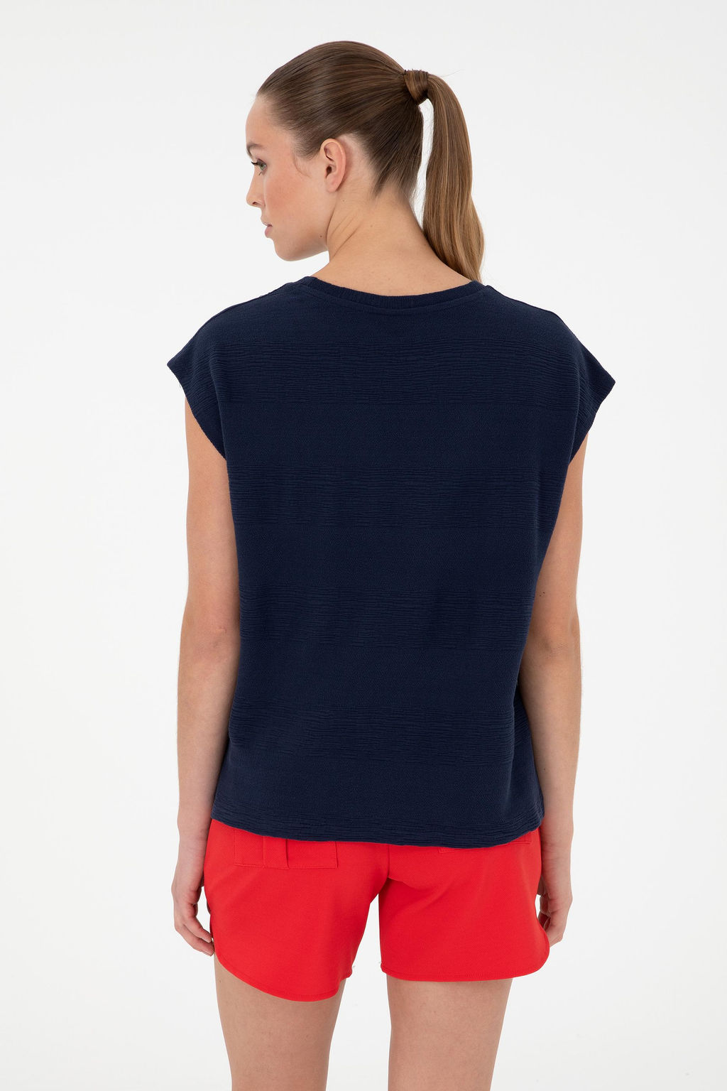 Женская темно-синяя футболка Неожиданная скидка в корзине - U.s. polo assn фото 5