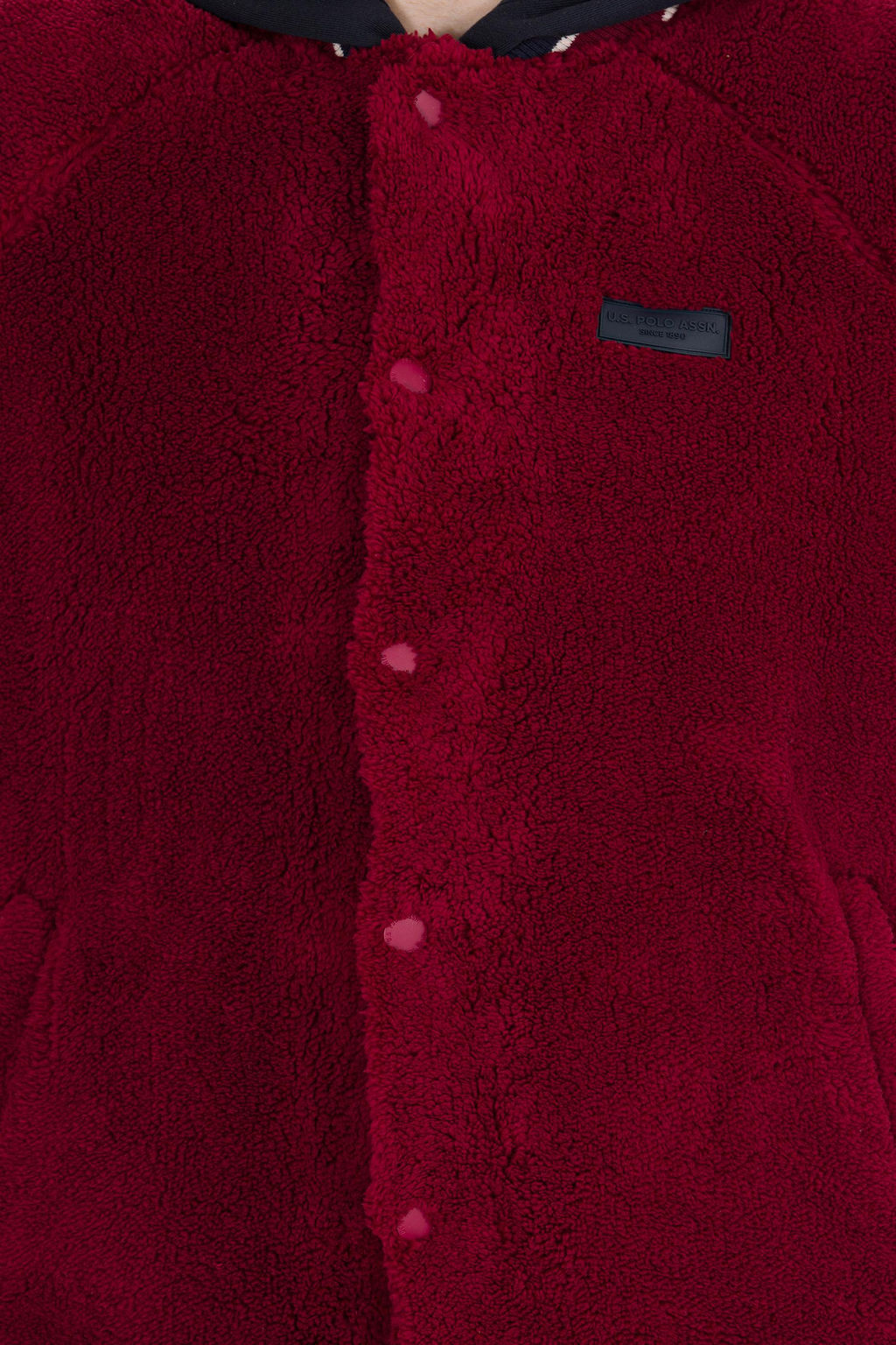 U. S. Polo Assn Мужской комфортный вязаный кардиган с воротником-стойкой вишневого цвета - U.s. polo assn фото 5